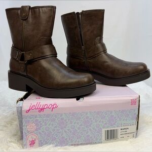 Jellypop Maren Women's Dark Calf Boots Brown/Distress Brown size 10M NWB